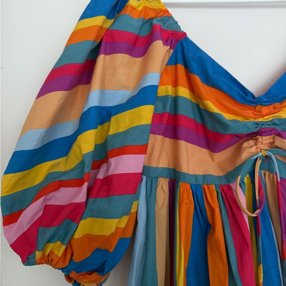 Like New ✨ Farm Rio Striped Scarf Maxi Dress - Picture 5 of 9
